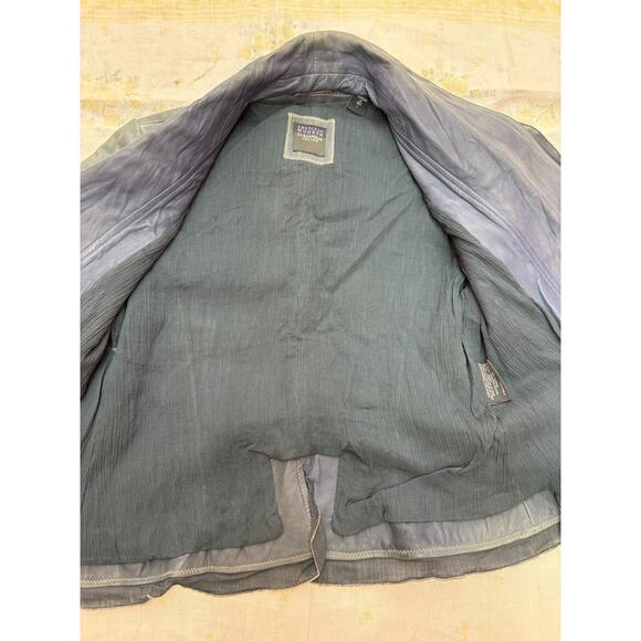 Alexander Julian American Modern Women’s Leather Jacket Belted Blue Size L - Picture 3 of 16